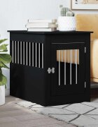 vidaXL Клетка за куче мебел черна 55x80x68 см инженерно дърво