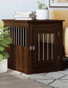 vidaXL Клетка за куче мебел кафяв дъб 55x75x65 см инженерно дърво