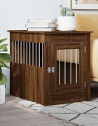vidaXL Клетка за куче мебел кафяв дъб 55x80x68 см инженерно дърво