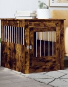 vidaXL Клетка за куче мебел опушен дъб 645x80x71см инженерно дърво