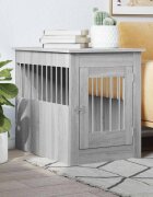 vidaXL Клетка за куче мебел сив сонома 55x80x68 см инженерно дърво
