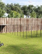 vidaXL Клетка за кучета черна 1089 м² стомана