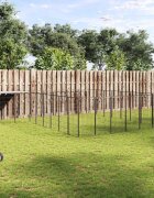 vidaXL Клетка за кучета черна 1573 м² стомана