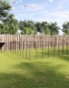 vidaXL Клетка за кучета черна 2541 м² стомана