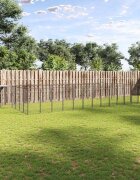 vidaXL Клетка за кучета черна 2662 м² стомана
