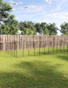 vidaXL Клетка за кучета черна 3025 м² стомана