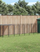 vidaXL Клетка за кучета черна 484 м² стомана