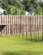 vidaXL Клетка за кучета черна 605 м² стомана