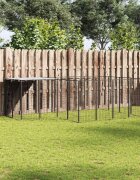 vidaXL Клетка за кучета черна 605 м² стомана