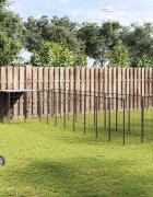 vidaXL Клетка за кучета черна 726 м² стомана