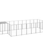 vidaXL Клетка за кучета сребриста 1089 м² стомана