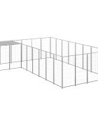 vidaXL Клетка за кучета сребриста 1089 м² стомана
