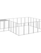 vidaXL Клетка за кучета сребриста 121 м² стомана