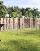 vidaXL Клетка за кучета сребриста 1573 м² стомана