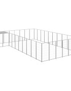 vidaXL Клетка за кучета сребриста 1936 м² стомана