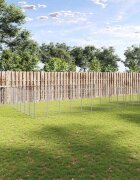 vidaXL Клетка за кучета сребриста 2541 м² стомана