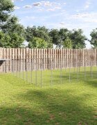 vidaXL Клетка за кучета сребриста 2541 м² стомана