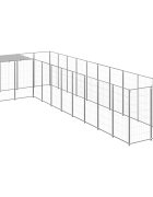 vidaXL Клетка за кучета сребриста 726 м² стомана