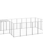 vidaXL Клетка за кучета сребриста 874 м² стомана