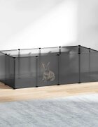 vidaXL Клетка за малки животни черна 144x74x465 см PP и стомана