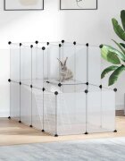 vidaXL Клетка за малки животни прозрачна 142x74x93 см PP и стомана
