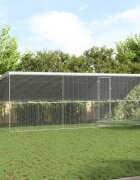 vidaXL Клетка за пилета с 2 врати 3 бр. Сребристо 600x200x200 см