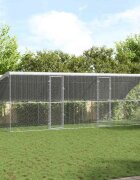 vidaXL Клетка за пилета с 3 врати 3 бр. Сребристо 600x200x200см
