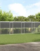 vidaXL Клетка за пилета с 4 врати 4 бр. Сребристо 800x200x200 см