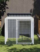 vidaXL Клетка за пилета с ограда антрацитна 110x201x110 см поцинкована стомана