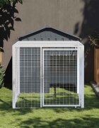 vidaXL Клетка за пилета с ограда антрацитна 117x201x123 см поцинкована стомана