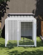 vidaXL Клетка за пилета с ограждаща площадка светло сива 110x201x110 см поцинкована стомана