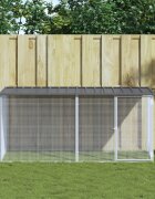 vidaXL Клетка за пилета с покрив антрацитна 203x98x90 см поцинкована стомана