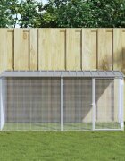 vidaXL Клетка за пилета с покрив светло сива 203x98x90 см поцинкована стомана