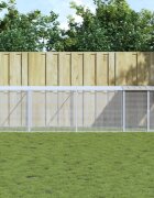 vidaXL Клетка за пилета с покрив светлосива 1003x98x90 см стомана