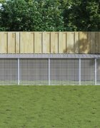 vidaXL Клетка за пилета с покрив светлосива 1003x98x90 см стомана