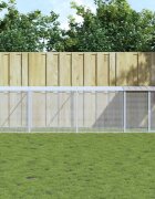 vidaXL Клетка за пилета с покрив светлосива 803x98x90 см стомана
