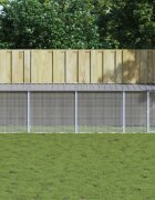 vidaXL Клетка за пилета с покрив светлосива 803x98x90 см стомана