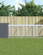 vidaXL Клетка за пилета с волиера 110x405x110 см поцинкована стомана