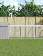 vidaXL Клетка за пилета с волиера светлосива 117x405x123 см стомана