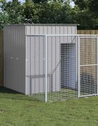 vidaXL Клетка за пилета с волиера светлосива 165x251x181 см стомана