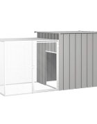 vidaXL Клетка за пилета сива 200x91x100 см поцинкована стомана