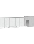 vidaXL Клетка за пилета сива 400x91x100 см поцинкована стомана