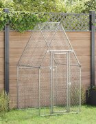 vidaXL Клетка за пилета сребриста 100x100x190 см поцинкована стомана