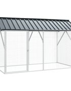 vidaXL Клетка за птици Антрацит 227 x 112 x 141 см