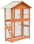 vidaXL Клетка за птици чам и ела масив 1255x595x164 см