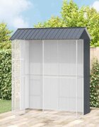 vidaXL Клетка за птици със съхранение Антрацит 215 x 110 x 247 см