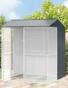 vidaXL Клетка за птици със съхранение Антрацит 215 x 210 x 247 см