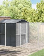 vidaXL Клетка за птици със съхранение Антрацит 425 x 304 x 247 см