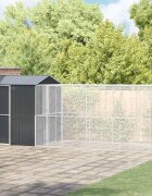 vidaXL Клетка за птици със съхранение Антрацит 621 x 208 x 247 см