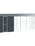 vidaXL Клетка за птици със съхранение Антрацит 645 x 208 x 247 см